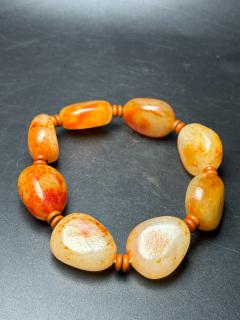 精美和田玉原石随型手链